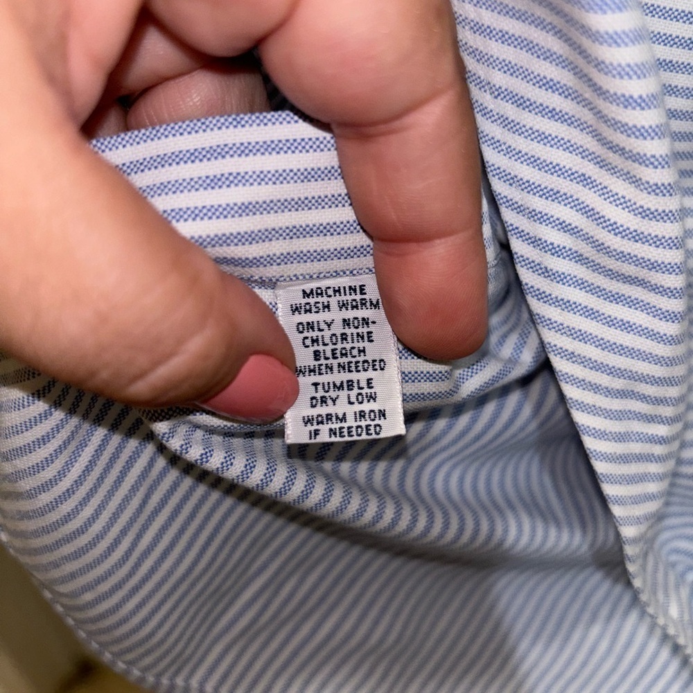 Vintage Ralph Lauren Blue/white Stripe Button Down​​​​​ - Picture 3 of 6